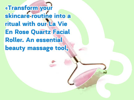 Rose quartz facial massage roller
